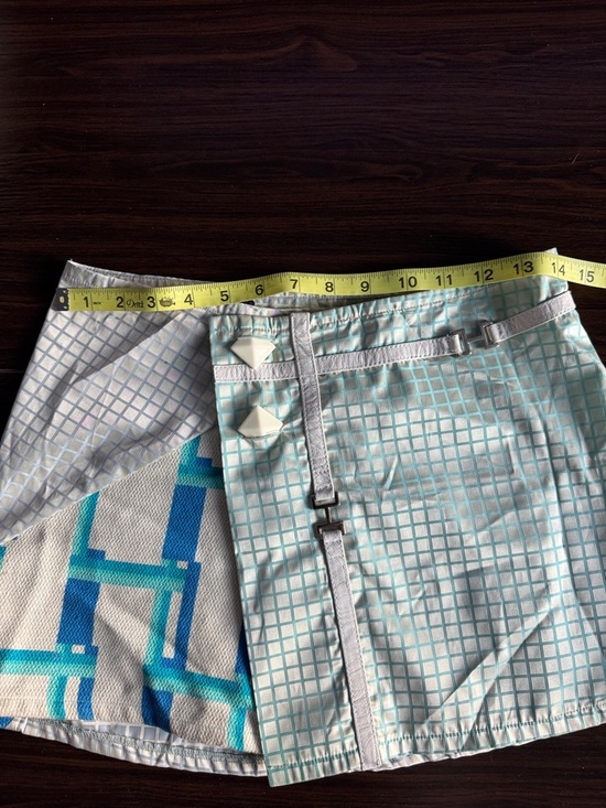 Custo Barcelona Light Blue & Teal Geometric Mini Skirt - Picture 5 of 6